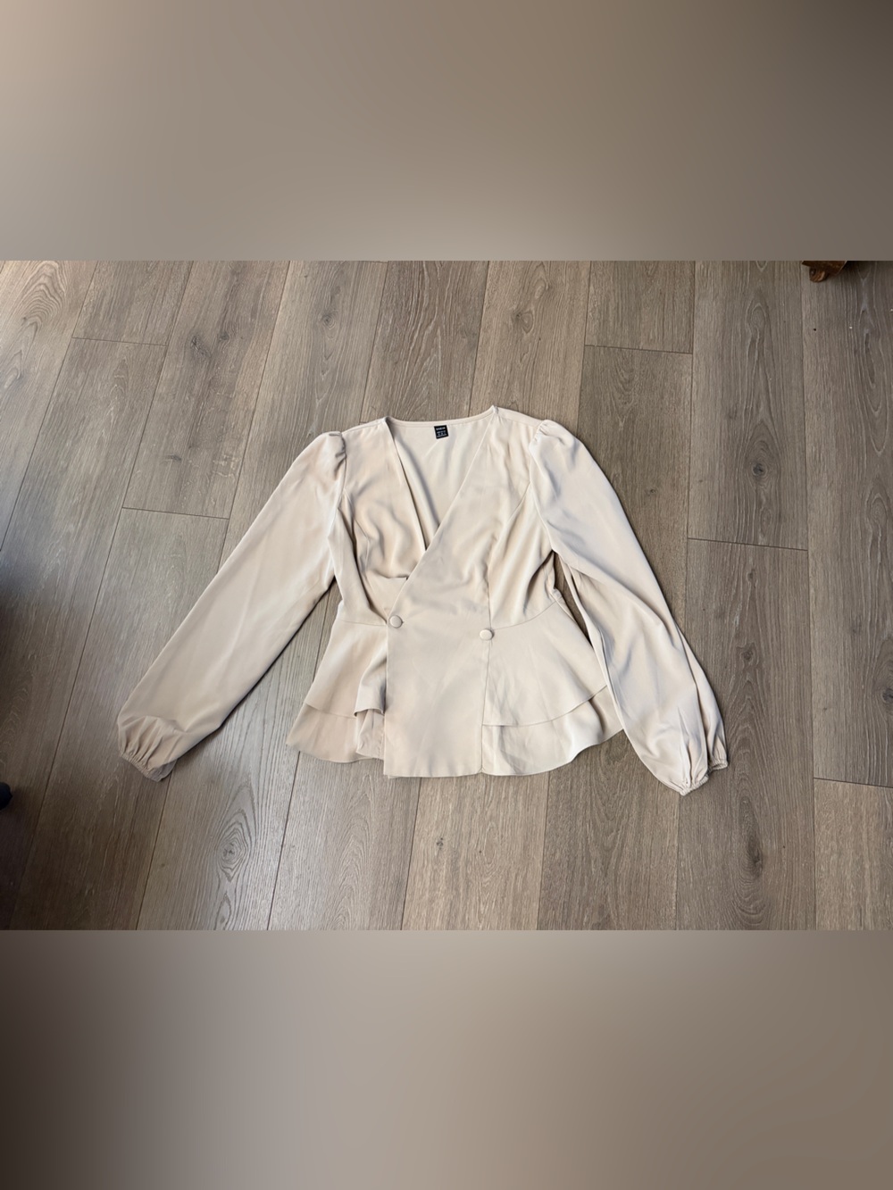 SHEIN Ivory Peplum top